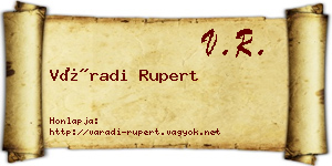 Váradi Rupert névjegykártya