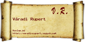 Váradi Rupert névjegykártya
